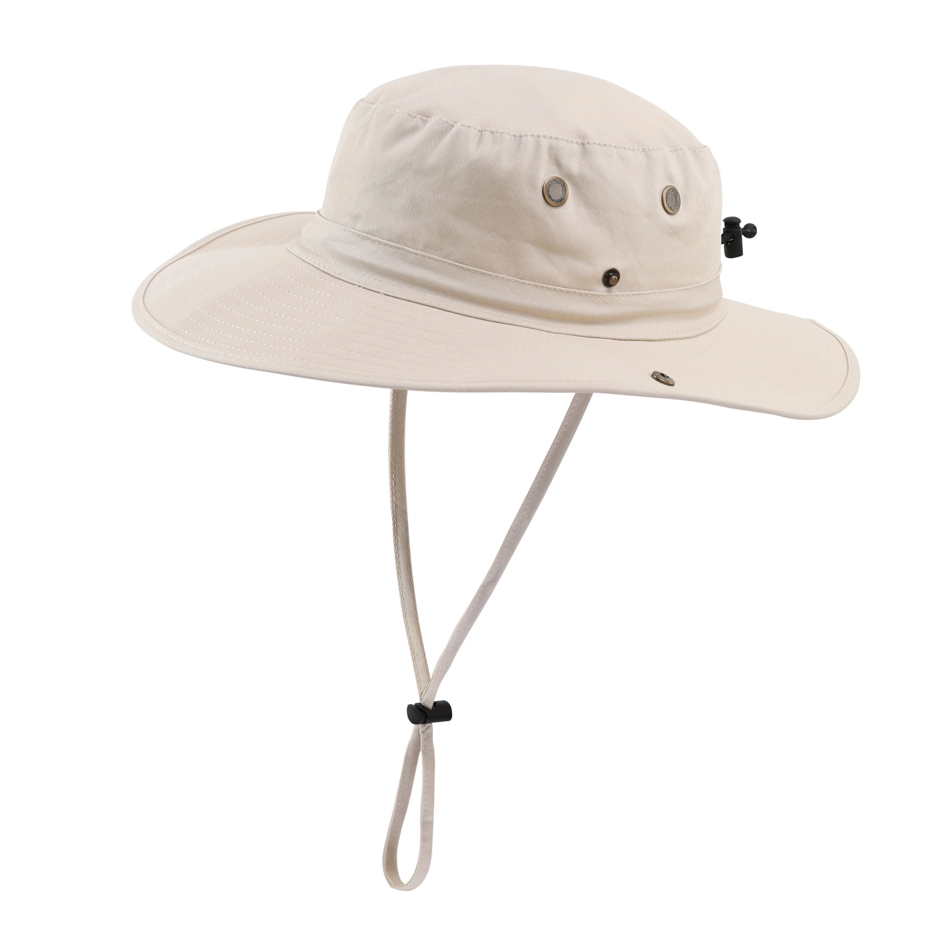 Connectyle Men's Women Boonie Sun Hat Wide Brim Adjustable Breathable Cotton Safari Hat with Strap UV Protection Outdoor Caps - Image 2