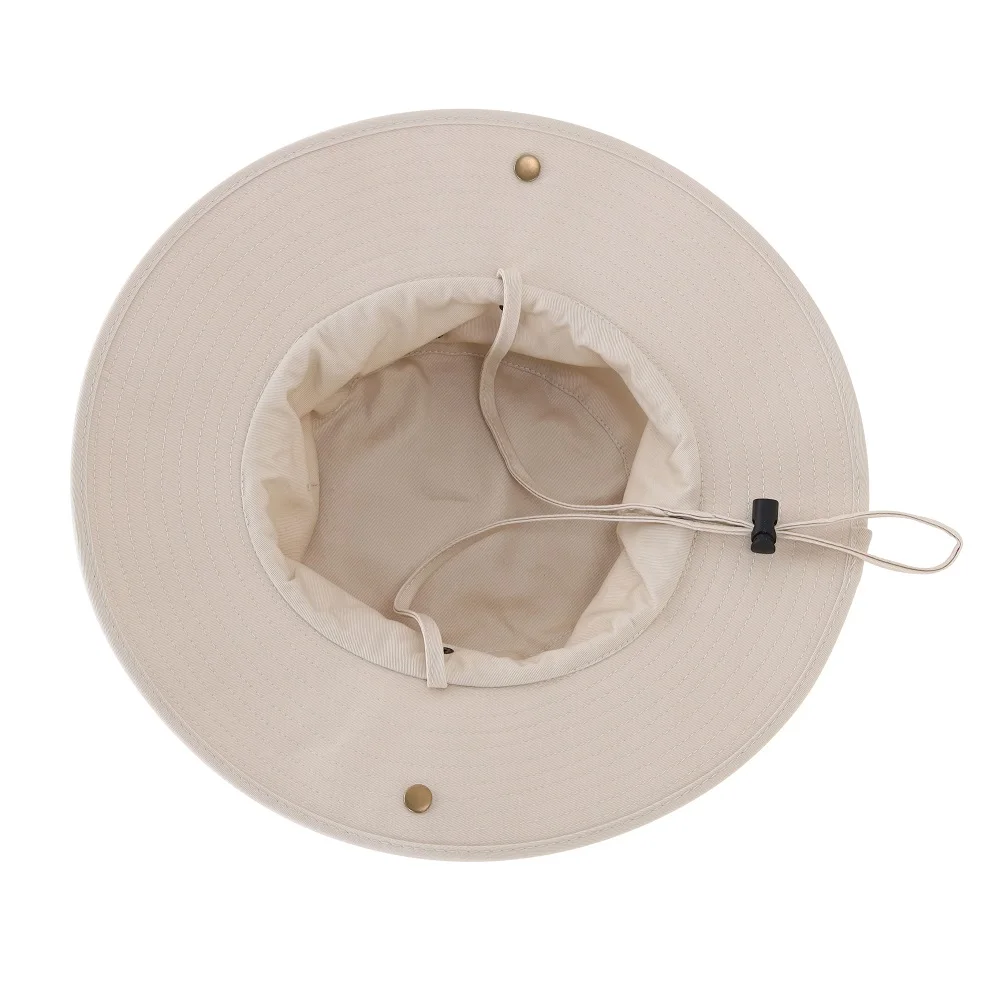 Connectyle Men's Women Boonie Sun Hat Wide Brim Adjustable Breathable Cotton Safari Hat with Strap UV Protection Outdoor Caps - Image 6