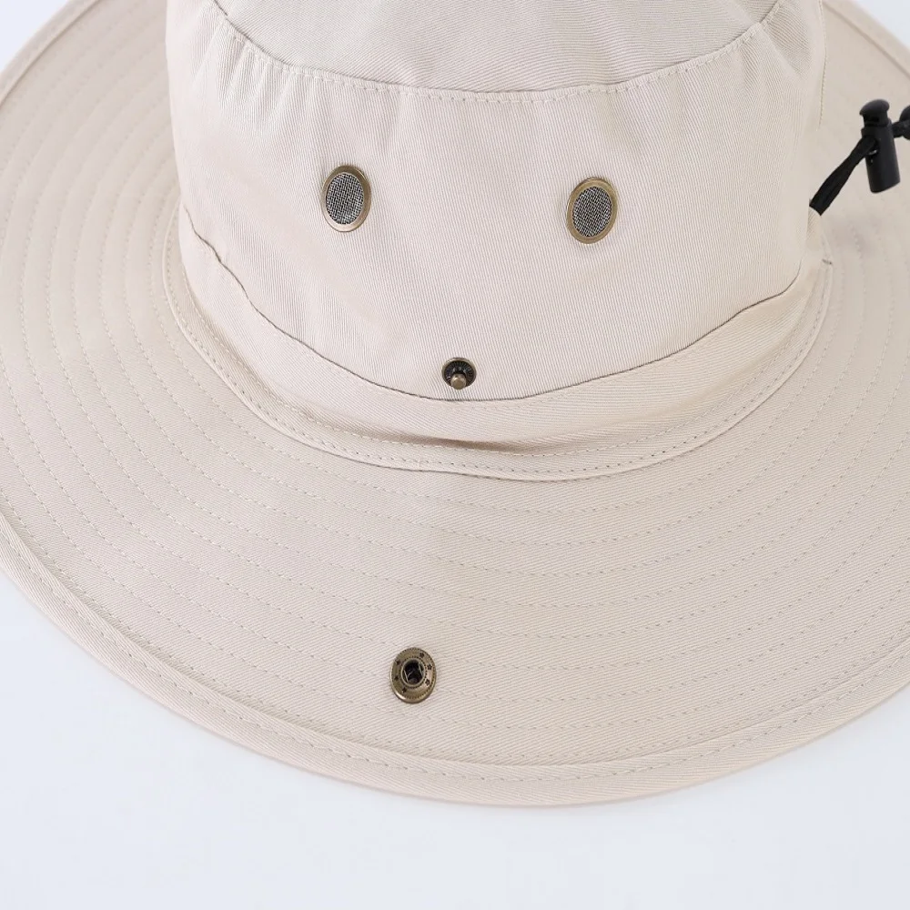 Connectyle Men's Women Boonie Sun Hat Wide Brim Adjustable Breathable Cotton Safari Hat with Strap UV Protection Outdoor Caps - Image 3