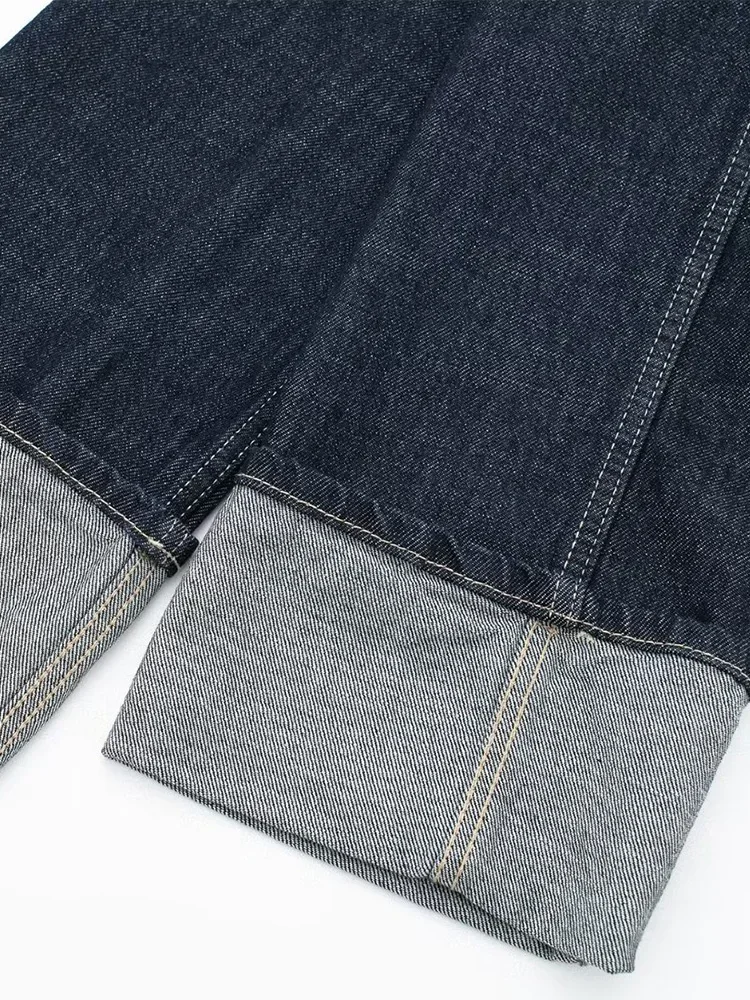 Willshela Women Fashion With Pockets Denim Blue Single Breasted Jackets Vintage Lapel Neck Long Sleeves Female Chic Lady Outfits - Image 4